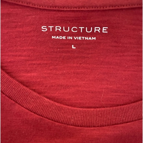 Structure Classic Long Sleeve Crewneck Shirt (Size:L, Color:Red) - Picture 3 of 4